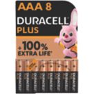 Duracell Plus AAA 1.5V Alkaline Batteries 8 Pack