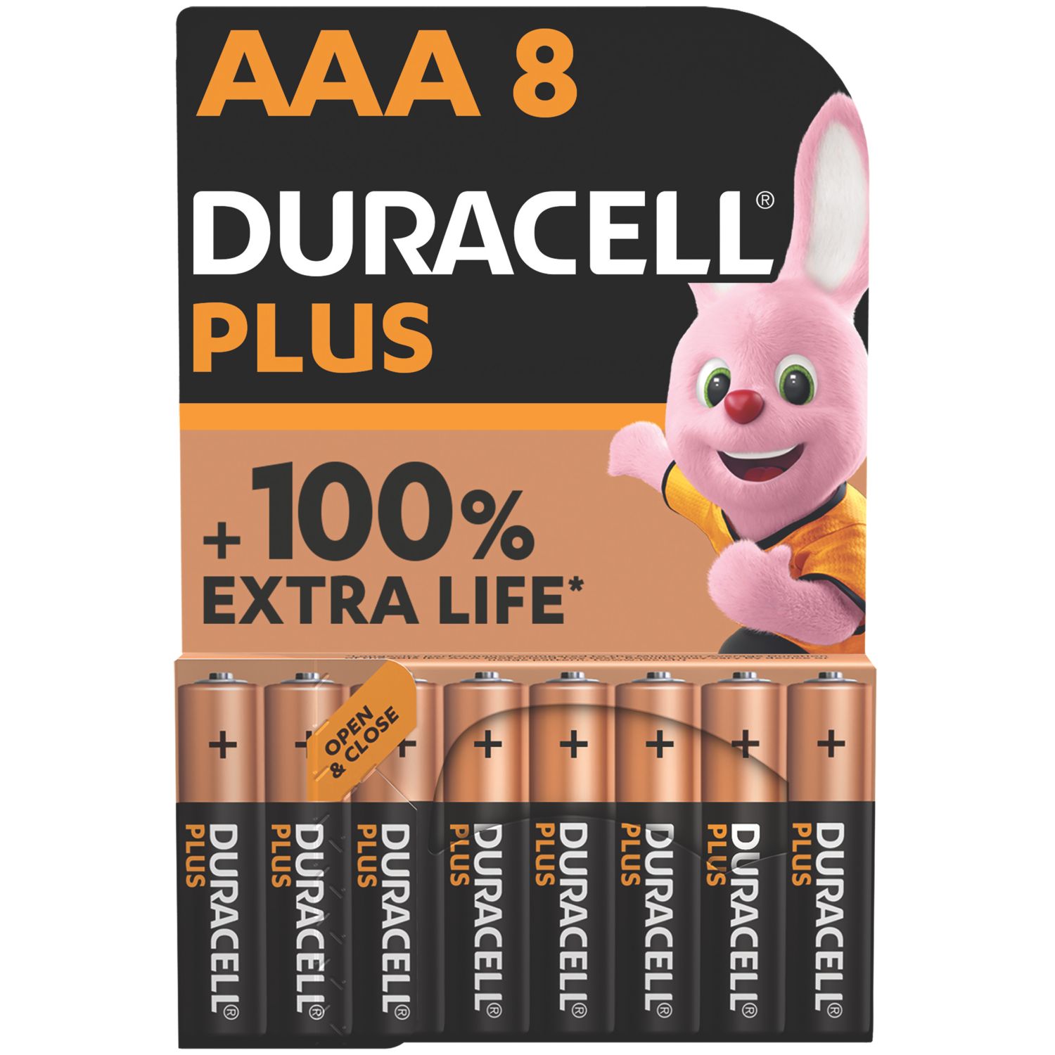 Duracell Plus AAA 1.5V Alkaline Batteries 8 Pack (802RP)