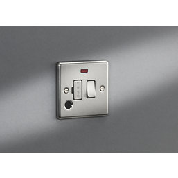 Knightsbridge  13A Switched Fused Spur & Flex Outlet with LED Brushed Chrome