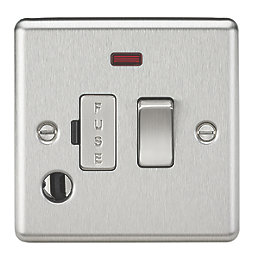 Knightsbridge  13A Switched Fused Spur & Flex Outlet with LED Brushed Chrome