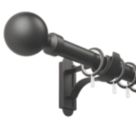 Rothley Matt Black Plastic & Steel Curtain Rings
 28mm 10 Pack