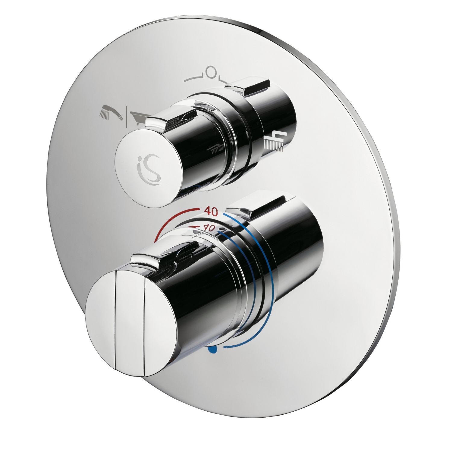 Ideal Standard Concept Easybox Slim Concealed Dual Outlet Thermostatic Chrome Mixer Shower Valve With Diverter (8032H)