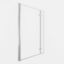 Essentials Semi-Framed Chrome Bath Screen Reversible 815mm x 1400mm