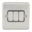 Hager Sollysta WRPS32BSB 10AX 3-Gang 2-Way Light Switch  Brushed Steel with Black Inserts