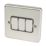 Hager Sollysta WRPS32BSB 10AX 3-Gang 2-Way Light Switch  Brushed Steel with Black Inserts