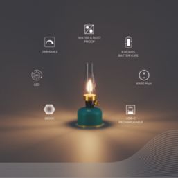 Calex Lavinio Rechargeable LED Table Lamp Green 200lm