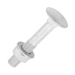 Timco Exterior Carriage Bolts Carbon Steel Organic Silver Coating M8 x 50mm 10 Pack