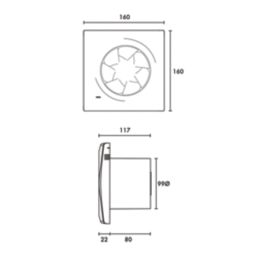 Vent-Axia 495703 SZ1 100mm (4") Axial Bathroom Extractor Fan with Timer White 240V