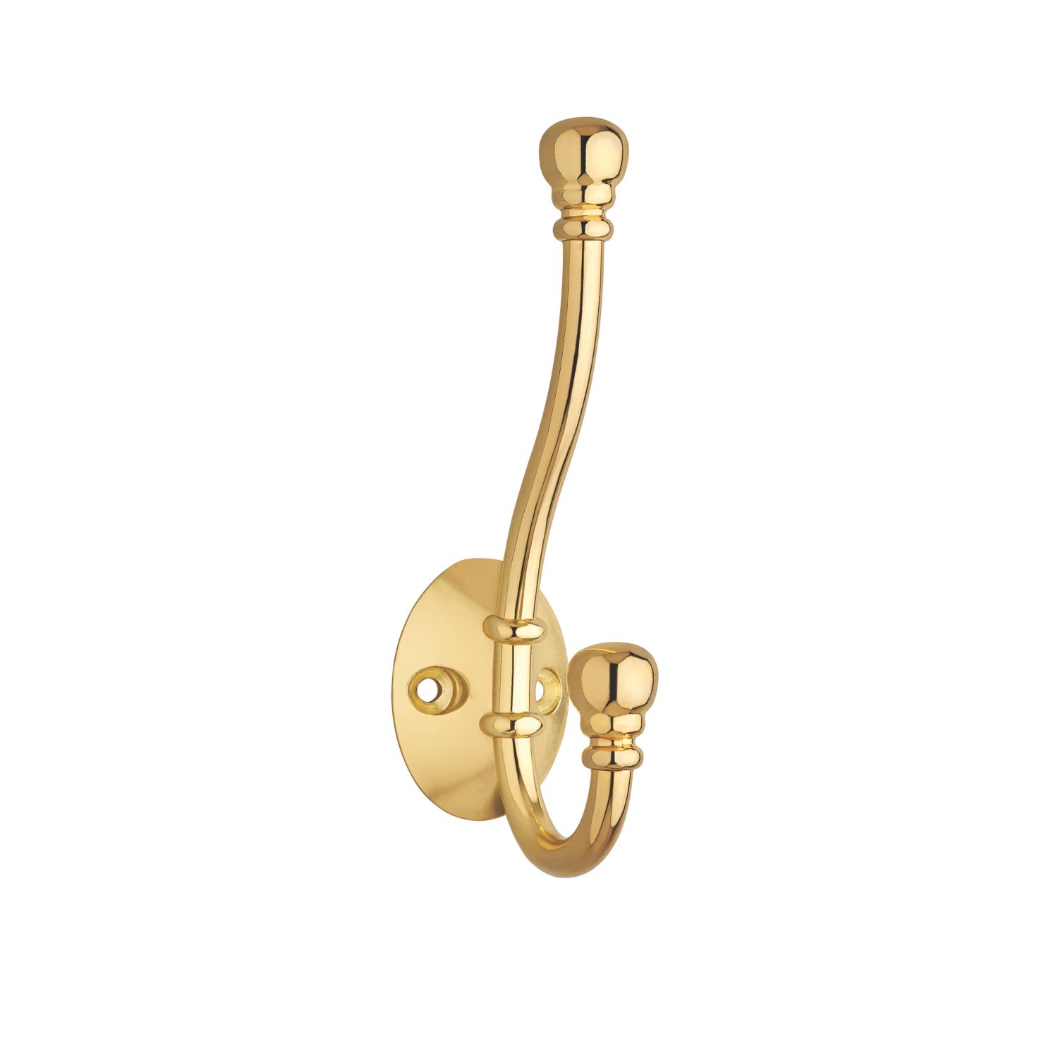 Decohooks Two Prong Ball End Hook Brass 130mm (803KK)