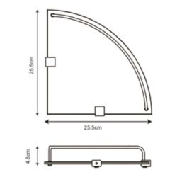 Alessano Silver Steel & Glass Corner Bathroom Shelf 255mm x 255mm x ...