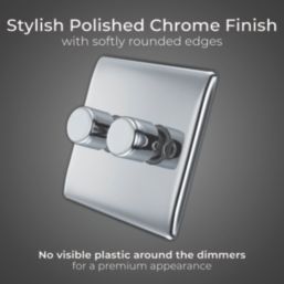 British General Nexus Metal 2-Gang 2-Way LED Dimmer Switch  Polished Chrome