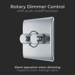 British General Nexus Metal 2-Gang 2-Way LED Dimmer Switch  Polished Chrome