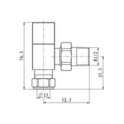 ETAL Swelt 15mm x 1/2" Anthracite Angled Designer Manual Radiator Valve Head & Body  2 Pack