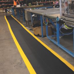 COBA Orthomat Premium Bubble Anti-Fatigue Floor Mat Black / Yellow 18300mm x 900mm x 16mm