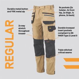 Site Kirksey Work Trousers Tan / Black 36" W 32" L