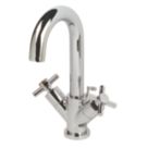 Swirl Minimalist Chrome 256mm Standard Cross Head Mono Basin Mixer Tap  With Pop-Up Waste