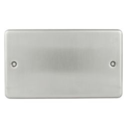 Hager Sollysta WRP2BS 2-Gang Blanking Plate Brushed Stainless Steel