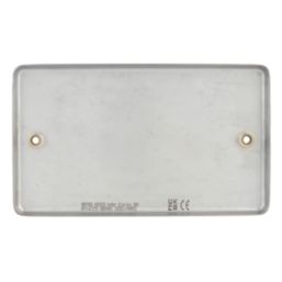 Hager Sollysta WRP2BS 2-Gang Blanking Plate Brushed Stainless Steel