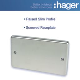 Hager Sollysta WRP2BS 2-Gang Blanking Plate Brushed Stainless Steel