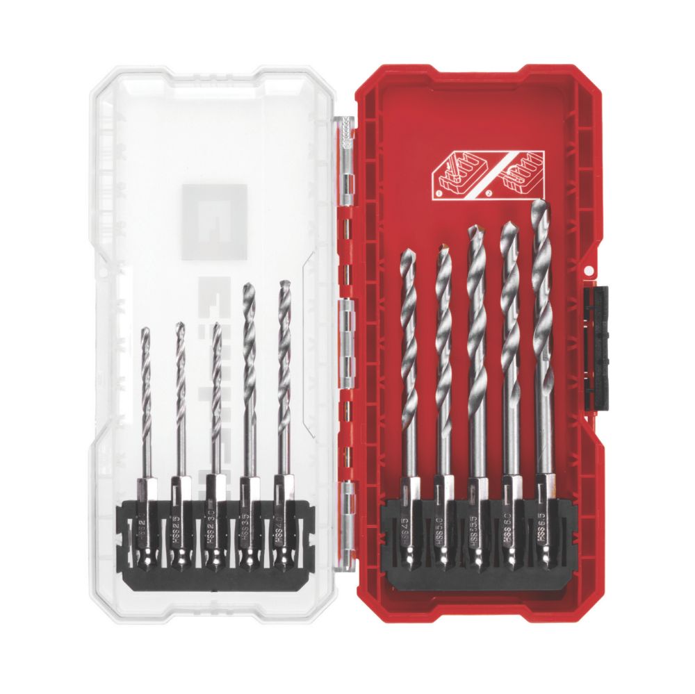 Einhell Hex Shank Multi-Material HSS Drill Bit Set 10 Pieces