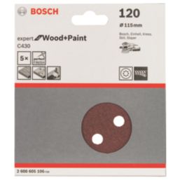 Bosch  C430 120 Grit 8-Hole Punched Wood Sanding Sheets 115mm 5 Pack