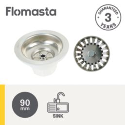 Flomasta Strainer Waste White 90mm