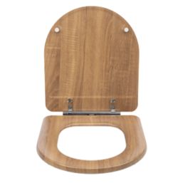 Croydex Levico Soft-Close with Quick-Release Toilet Seat Moulded Wood Natural Finish