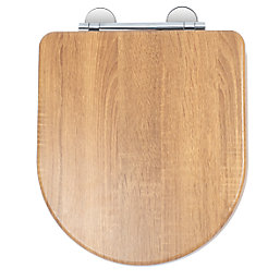Croydex Levico Soft-Close with Quick-Release Toilet Seat Moulded Wood Natural Finish