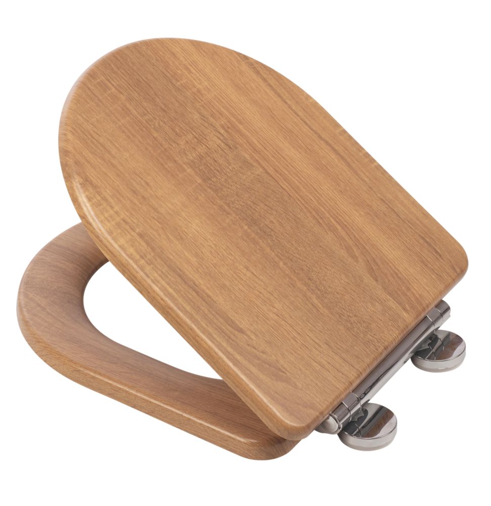 Croydex Levico Soft-Close with Quick-Release Toilet Seat Moulded Wood Natural Finish