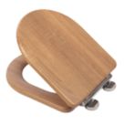 Croydex Levico Soft-Close with Quick-Release Toilet Seat Moulded Wood Natural Finish