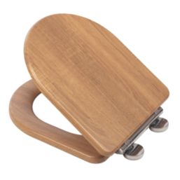 Croydex Levico Soft-Close with Quick-Release Toilet Seat Moulded Wood Natural Finish
