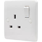 Vimark Pro 13A 1-Gang SP Switched Plug Socket White  with White Inserts