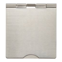 Contactum 3344BSB 13A 1-Gang Unswitched Floor Socket Brushed Steel with Black Inserts