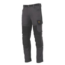 Site Evenson Multi-Pocket Stretch Trousers Grey/Black 36" W 32" L