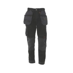 DEWALT Harrison Work Trousers Black/Grey 32" W 31" L