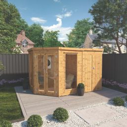 Mercia Corner 10' x 6' 6" (Nominal) Pent Tongue & Groove Timber Summerhouse & Shed
