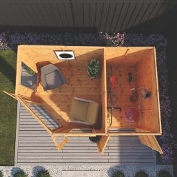 Mercia Corner 10' x 6' 6" (Nominal) Pent Tongue & Groove Timber Summerhouse & Shed