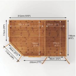 Mercia Corner 10' x 6' 6" (Nominal) Pent Tongue & Groove Timber Summerhouse & Shed