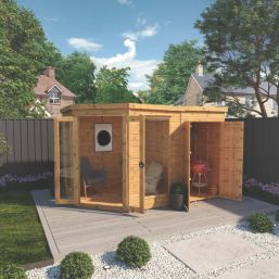 Mercia Corner 10' x 6' 6" (Nominal) Pent Tongue & Groove Timber Summerhouse & Shed