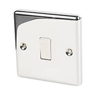 LAP  10AX 1-Gang 2-Way Light Switch  Polished Chrome with White Inserts