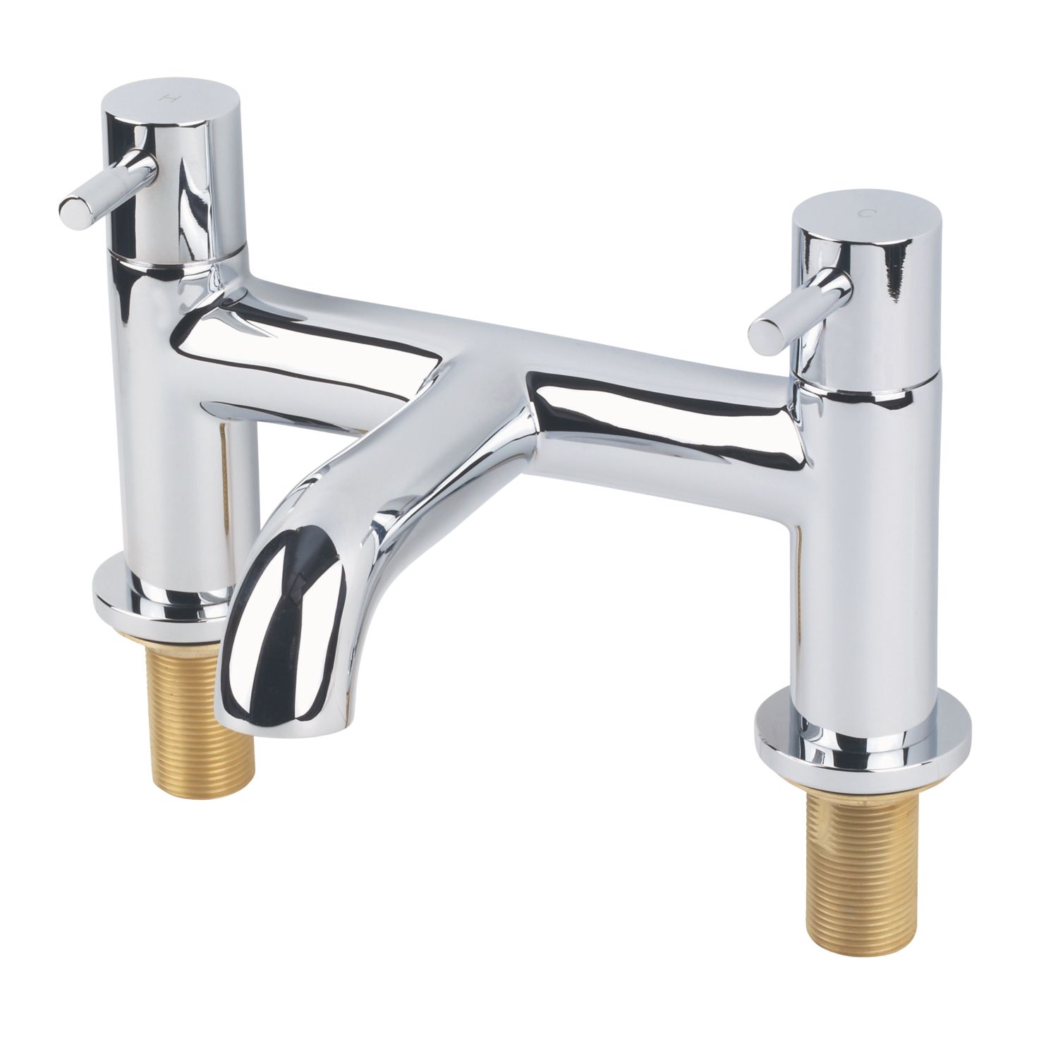 Swirl Ola Chrome 132mm Deck Mounted Lever 2 Tap Holes Bath Mixer Tap (8054C)