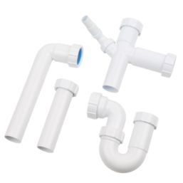 FloPlast Double Bowl Sink Trap Kit White 40mm