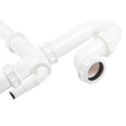 FloPlast Double Bowl Sink Trap Kit White 40mm