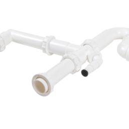 FloPlast Double Bowl Sink Trap Kit White 40mm