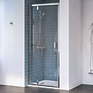 Aqualux Edge 8 Semi-Frameless Square Pivot Shower Door Polished Silver 760mm x 2000mm
