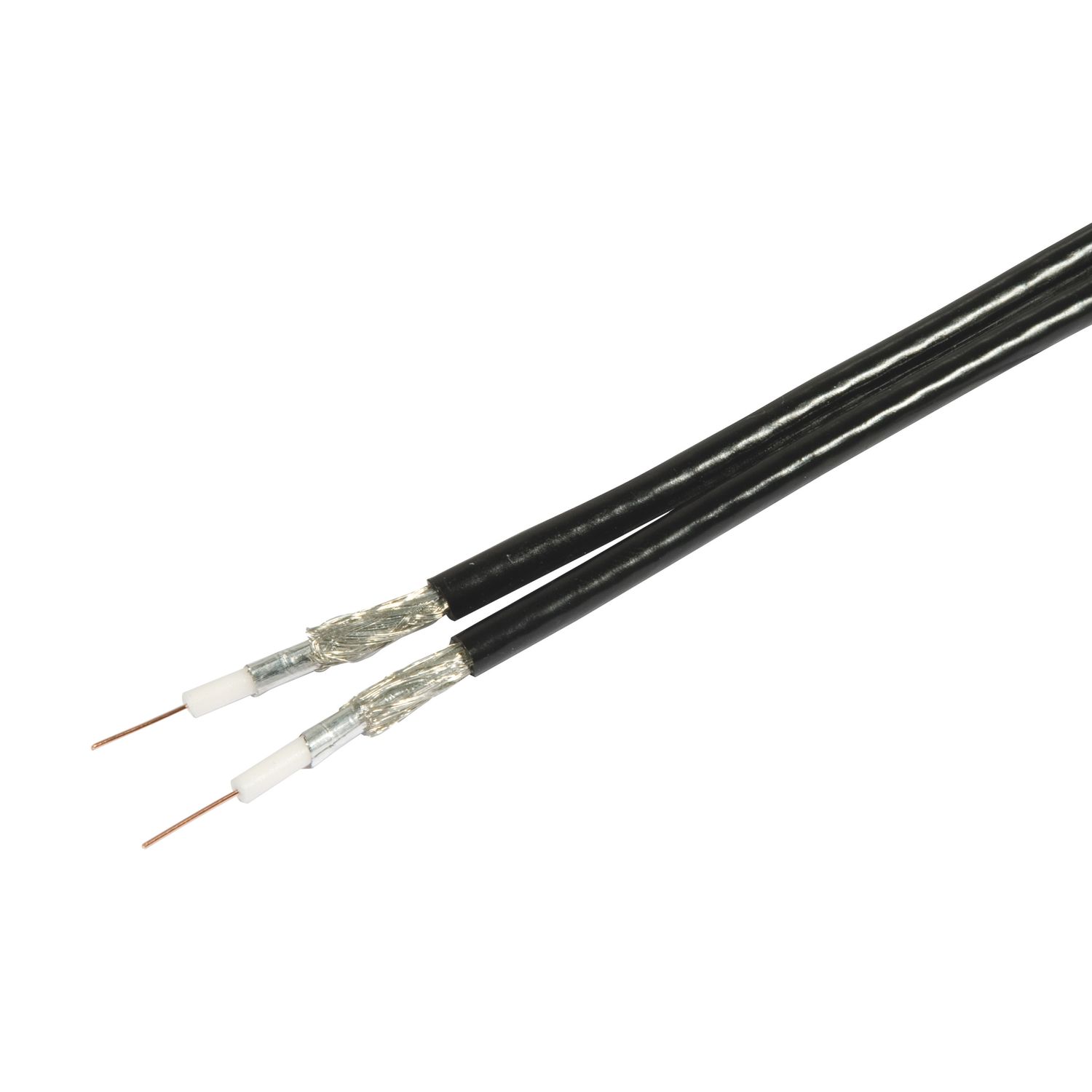Labgear RG6 Black 2-Core Round Coaxial Cable 25m Coil (805CL)
