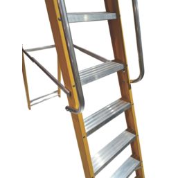 Lyte Fibreglass 2.71m 8 Step Platform Step Ladder With Handrail