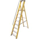 Lyte Fibreglass 2.71m 8 Step Platform Step Ladder With Handrail