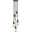 Knightsbridge  Vintage Style 5-Light Pendant Matt Black
