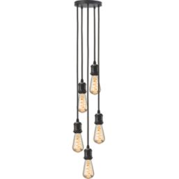Knightsbridge  Vintage Style 5-Light Pendant Matt Black
